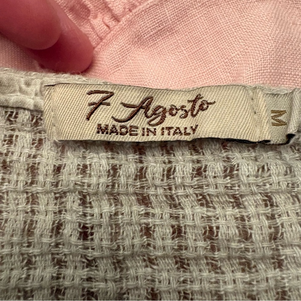 7 Agosto Linen dress flowy lagenlook whimsical made in Italy - Picture 12 of 16